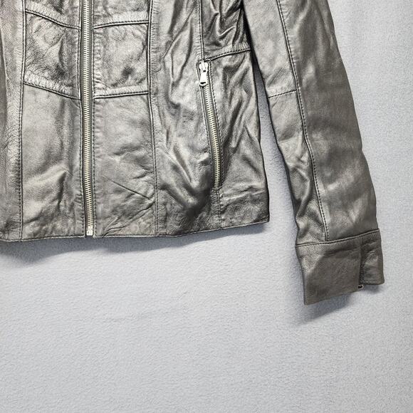 Vintage Guess Leather Jacket Womens Small Black Classic Moto Biker - Picture 13 of 15